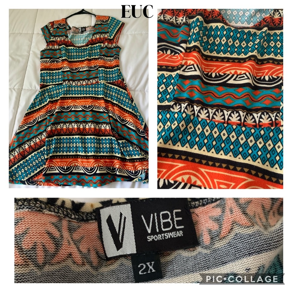 Aztec/Tribal Print Dress - Vibe